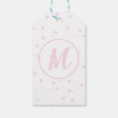 Pink Heart Pattern Girly Romantic Mit Monogramm Geschenkanhänger (Rückseite)