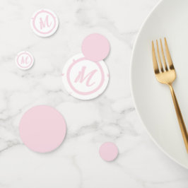 Pink Heart Pattern Girly Romantic Mit Monogramm Konfetti