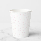 Pink Heart Pattern Girly Romantic Mit Monogramm Pappbecher (Rückseite)
