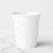 Pink Heart Pattern Girly Romantic Mit Monogramm Pappbecher (Links)