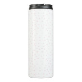 Pink Heart Pattern Girly Romantic Mit Monogramm Thermosbecher (Rückseite)