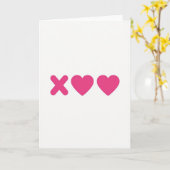Pink Heart Pattern Love Card Karte (Gelbe Blume)