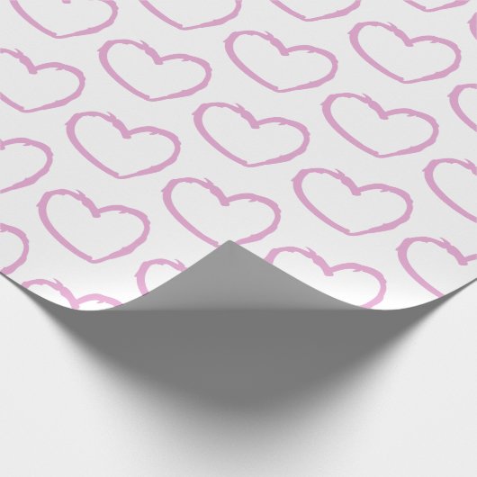 Pink Heart Pattern Valentinstag Geschenk Geschenkpapier (Ecke)