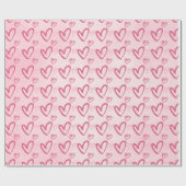 Pink Heart Pattern - Valentinstag Geschenkpapier (Flach)