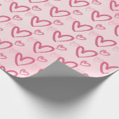 Pink Heart Pattern - Valentinstag Geschenkpapier (Ecke)