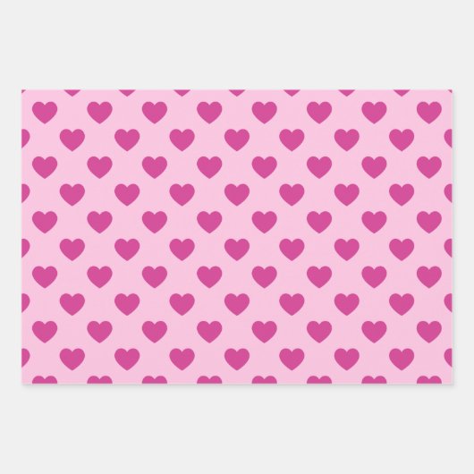 Pink Heart Pattern y2k Preppy Holiday Geschenkpapier Set (Vorderseite)