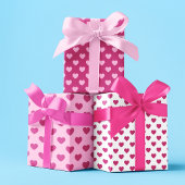Pink Heart Pattern y2k Preppy Holiday Geschenkpapier Set