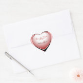 Pink Heart Pendant Save the Date Herz-Aufkleber (Umschlag)