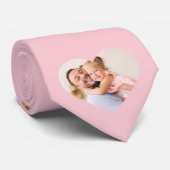 Pink Heart Personalized Family Photo Neck Tie Krawatte (Gerollt)