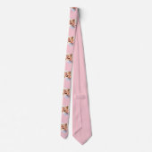 Pink Heart Personalized Family Photo Neck Tie Krawatte (Rückseite)