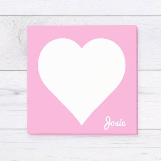 Pink Heart Post-it-Notizen mit Namen Post-it Klebezettel