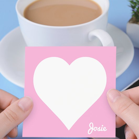 Pink Heart Post-it-Notizen mit Namen Post-it Klebezettel