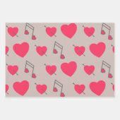 Pink Heart Postcard Pastel Geschenkpapier Set (Vorderseite 2)