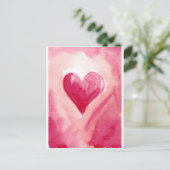 Pink Heart Postkarte (Stehend Vorderseite)