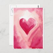 Pink Heart Postkarte (Vorne/Hinten)