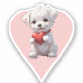 pink heart puppy aufkleber (Vorderseite)