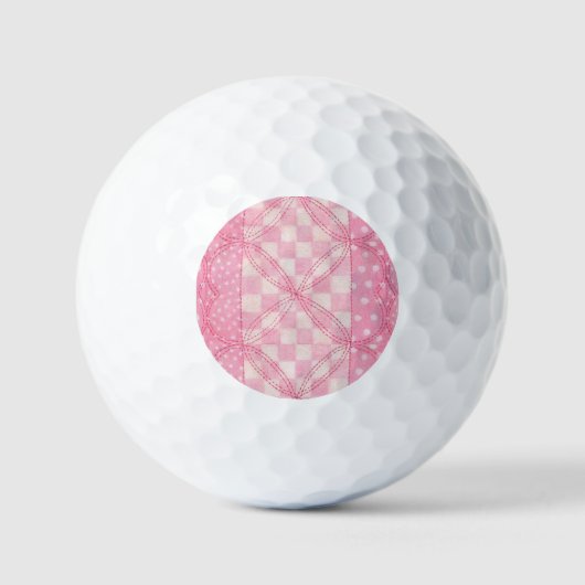 PINK HEART QUILL Golf Balls Golfball (Vorderseite)