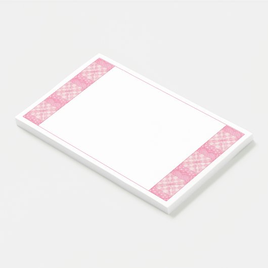 PINK HEART QUILT 10x6 Post It Notepad Post-it Klebezettel (angewinkelt)