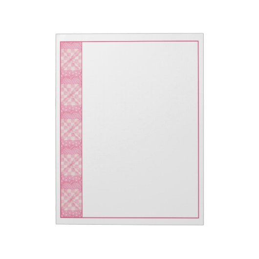 PINK HEART QUILT 11 "X8.5" Notepad Notizblock (Rotiert)