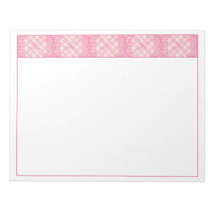 PINK HEART QUILT 11x8.5 Notepad Notizblock