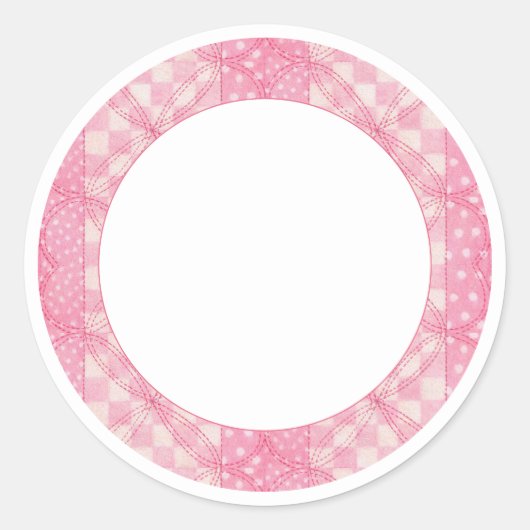 PINK HEART QUILT 3" Rundmatte Aufkleber (Vorderseite)