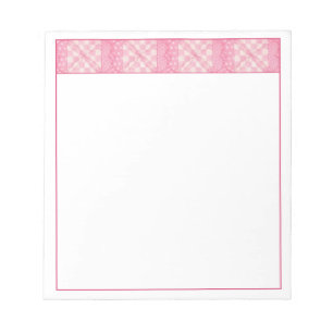 PINK HEART QUILT 5.5 "X6" Notepad Notizblock