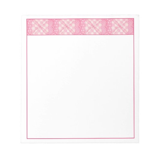 PINK HEART QUILT 5.5 "X6" Notepad Notizblock (Vorderseite)