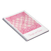 PINK HEART QUILT 6.5x8.75 Notebook + Text Notizblock (Rechte Seite)