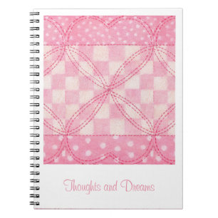 PINK HEART QUILT 6.5x8.75 Notebook + Text Notizblock