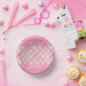 PINK HEART QUILT 7" Papierboxen Pappteller (Party)