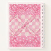 PINK HEART QUILT 8.5x11 Notebook + Text / Rosa Notizblock (Rückseite)