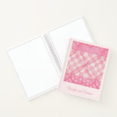 PINK HEART QUILT 8.5x11 Notebook + Text / Rosa Notizblock (Innenseite)