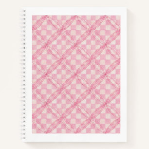 PINK HEART QUILT 8.5x11 Spiral-Notebook / weiß Notizblock
