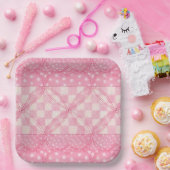 PINK HEART QUILT 9" Square Paper Teller (Party)