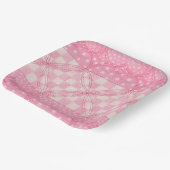 PINK HEART QUILT 9" Square Paper Teller (Gewinkelt)
