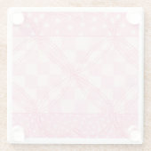 PINK HEART QUILT Glass Untersetzer (Rückseite)