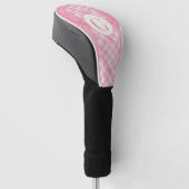 PINK HEART QUILT Golf Driver Cover + Initial Headcover (angewinkelt)