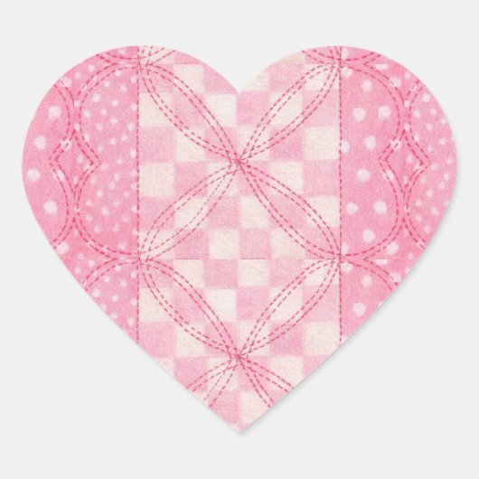 PINK HEART QUILT Heart Stickers (Vorderseite)
