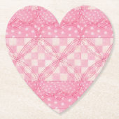 PINK HEART QUILT Heftpapier Untersetzer (Vorderseite)