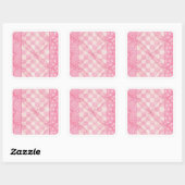 PINK HEART QUILT Large Square Stickers (Blatt)