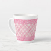 PINK HEART QUILT Latte Tasse (Linke Ecke)