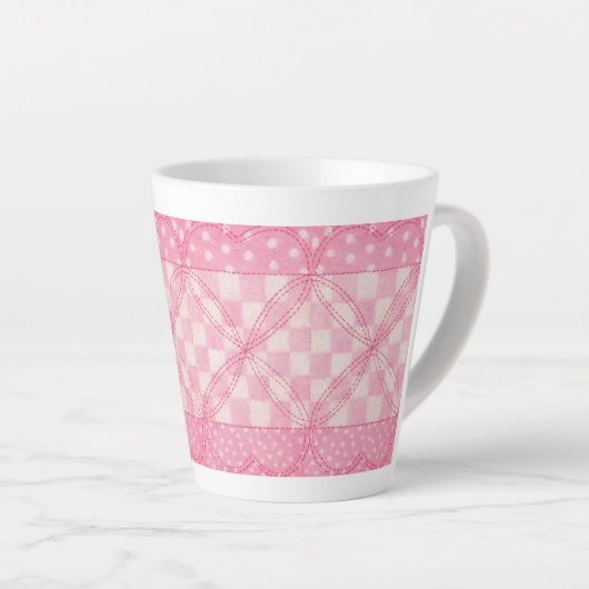 PINK HEART QUILT Latte Tasse (Rechte Ecke)
