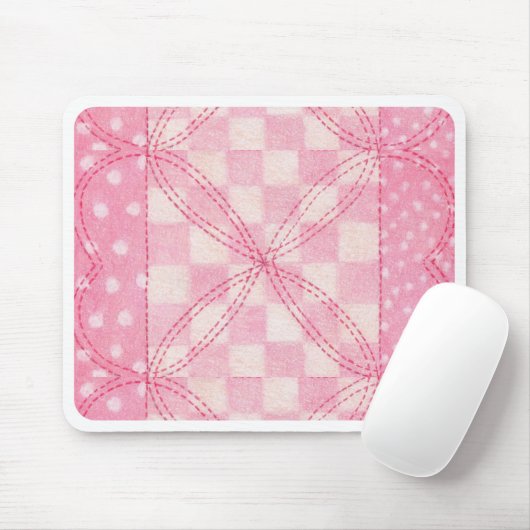 PINK HEART QUILT Maus Pad Mousepad (Mit Mouse)