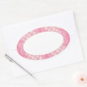 PINK HEART QUILT Oval Matte Stickers (Umschlag)