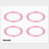 PINK HEART QUILT Oval Matte Stickers (Blatt)