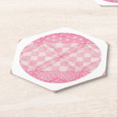 PINK HEART QUILT Pointy Hexagon Paper Untersetzer (angewinkelt)