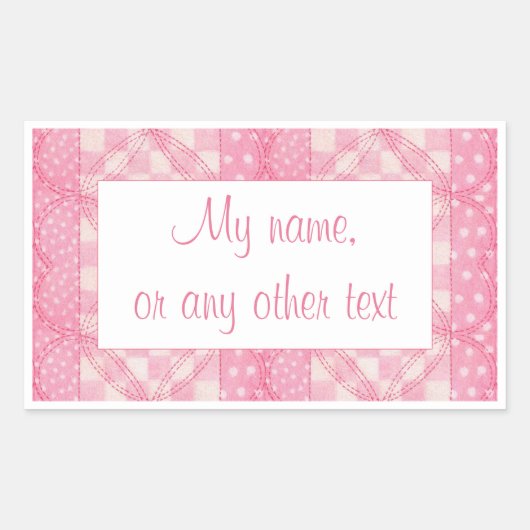 PINK HEART QUILT Rectangle Matte Stickers (Vorderseite)