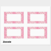 PINK HEART QUILT Rectangle Matte Stickers (Blatt)