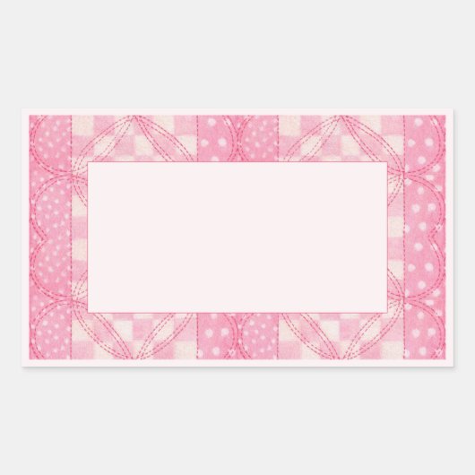 PINK HEART QUILT RETangle Matte Stickers / Pink (Vorderseite)