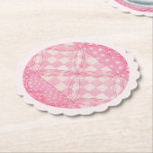 PINK HEART QUILT Runde Untersetzer skaliert / rosa (angewinkelt)